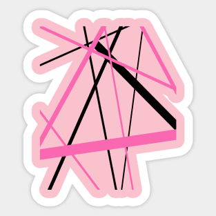 Criss Crossed Pink and Black Stripes Sticker